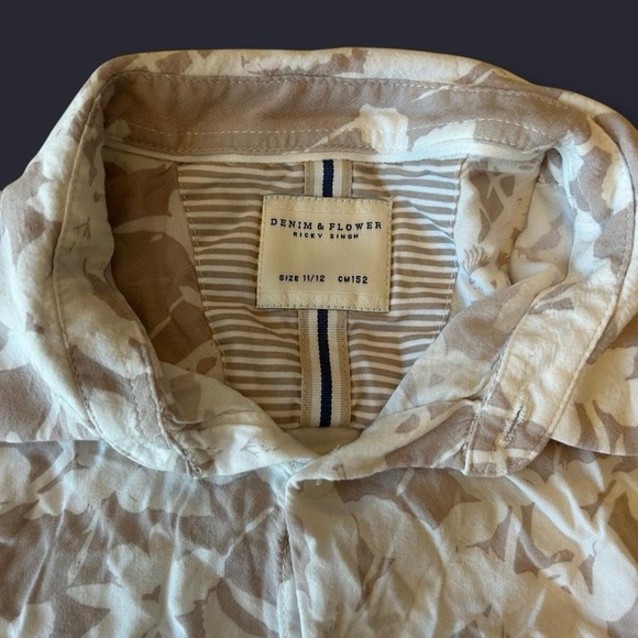 Denim & Flower Boys’ Short Sleeve Button-Up Shirt - Size 11/12 - Picture 1 of 5